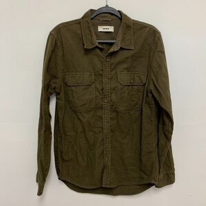Buck Mason Brushed Flannel Button Up Shirt Army Green Mens Size Medium